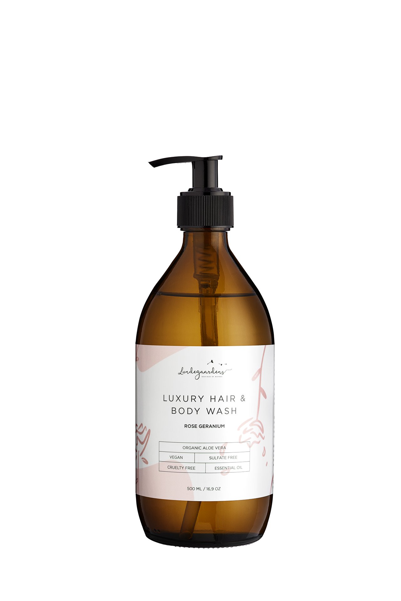 HAIR &amp; BODY WASH - ROSE GERANIUM - 500 ML 